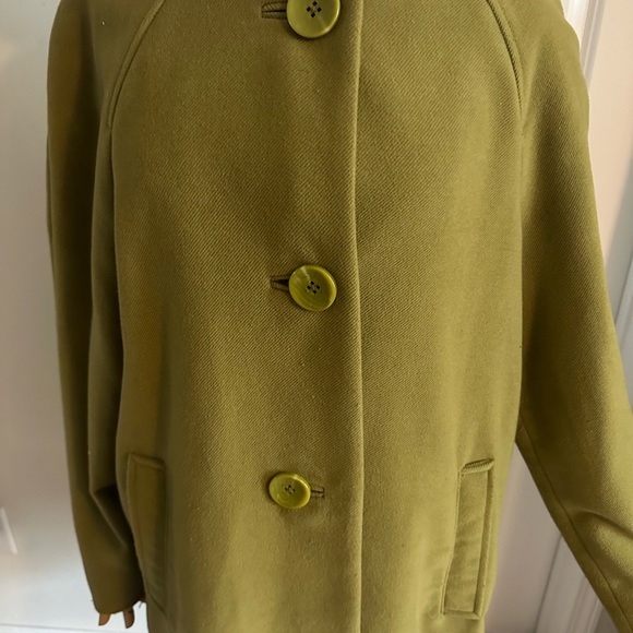 Swing 3 button boat neck pea green coat - Picture 4 of 7